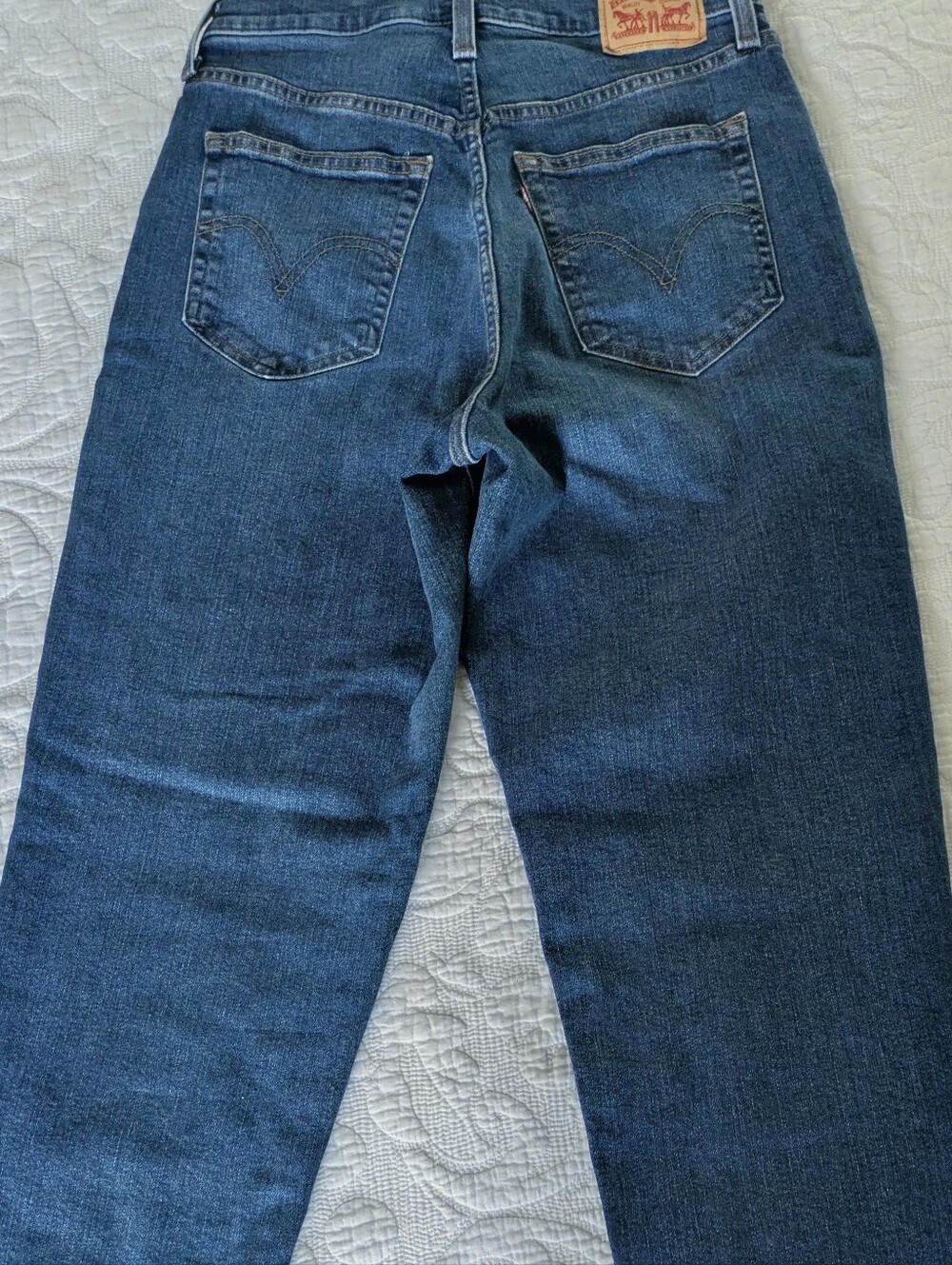 Levi's Highrise Mom Jean-Dark Blue Straight Leg Jeans